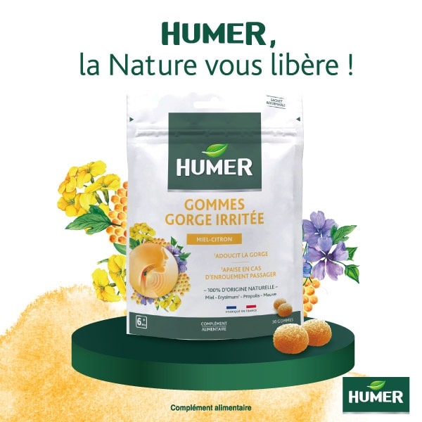 Humer Gommes Gorge Irritée Miel-Citron