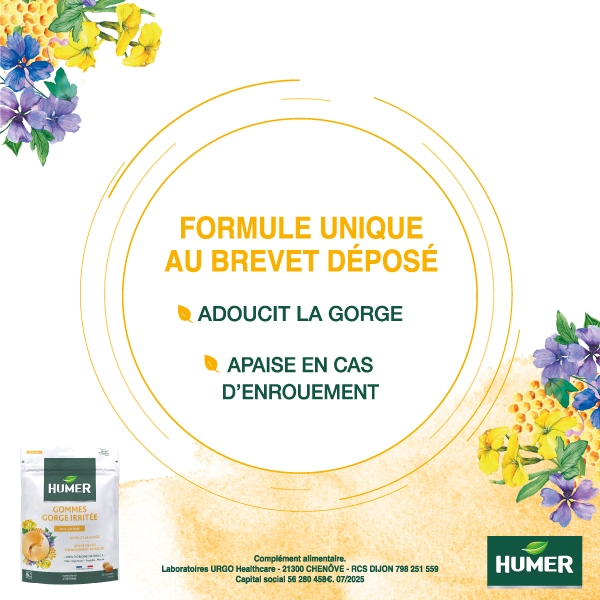 Humer Gommes gorge irritée Miel Citron Adoucit la gorge apaise en cas d'enrouement