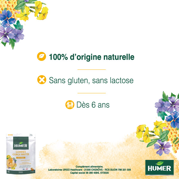Humer gommes gorge irritée dès 6 ans