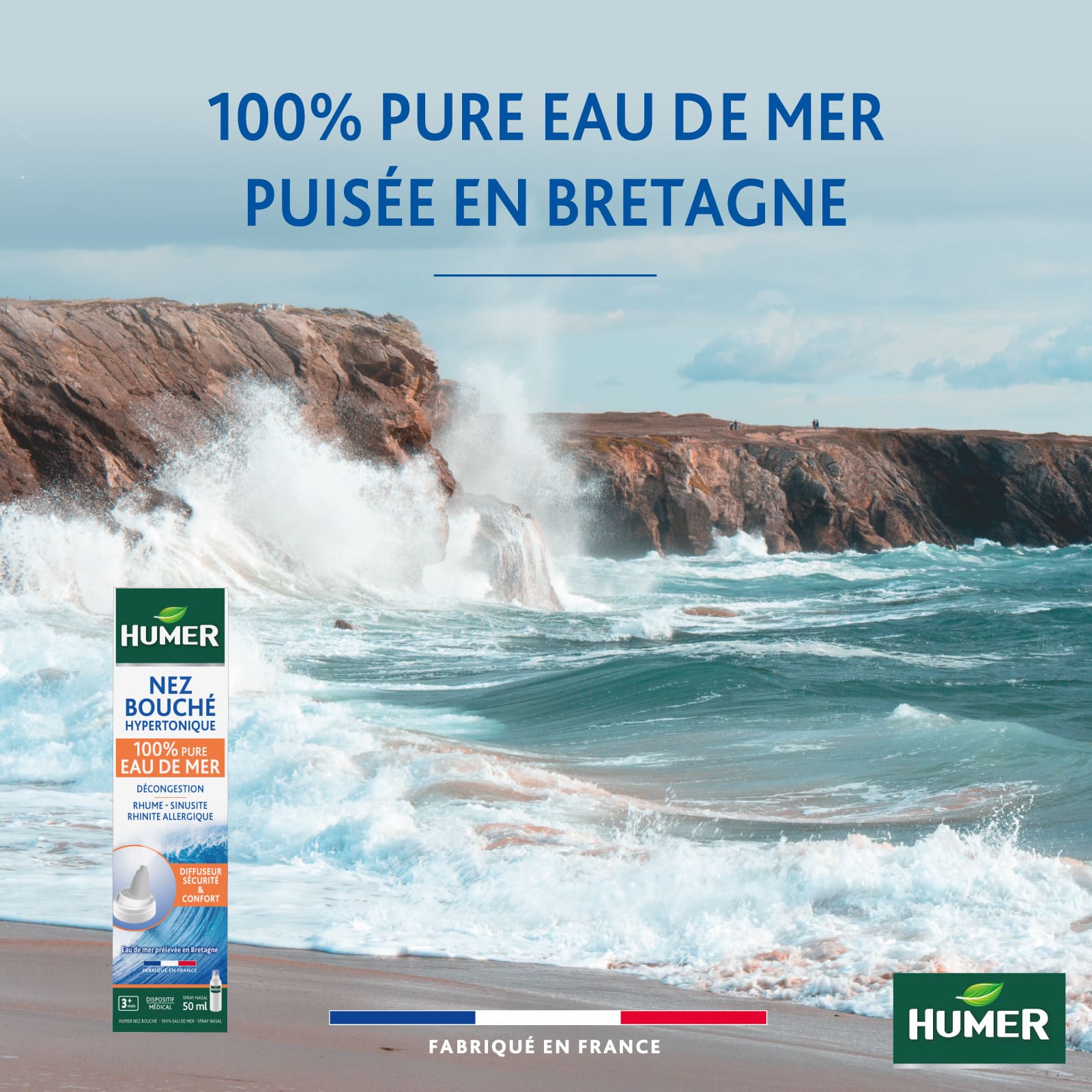 Humer Nez Bouché 100% Pure eau de mer puisée en Bretagne