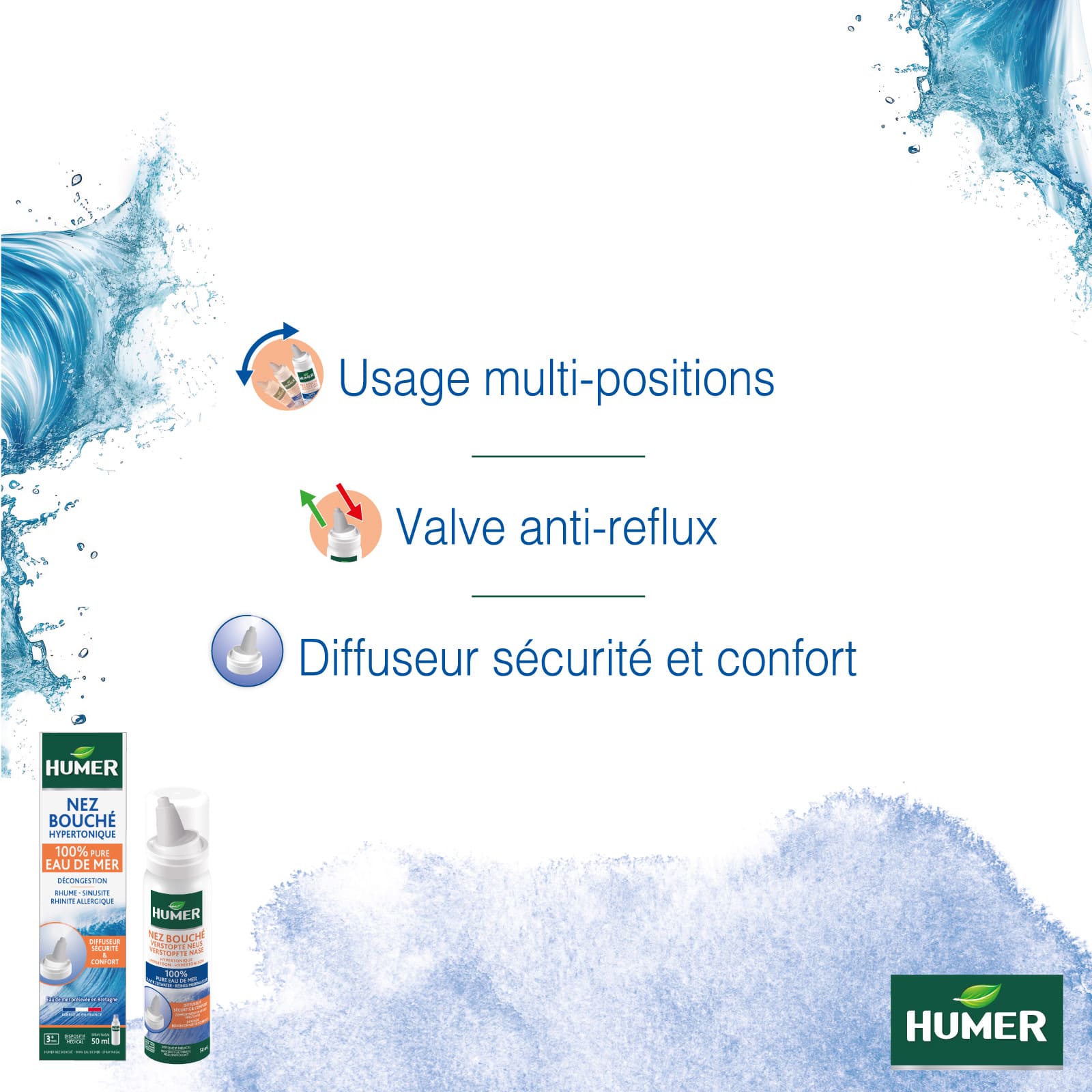 Humer Nez Bouché un usage multi-positions