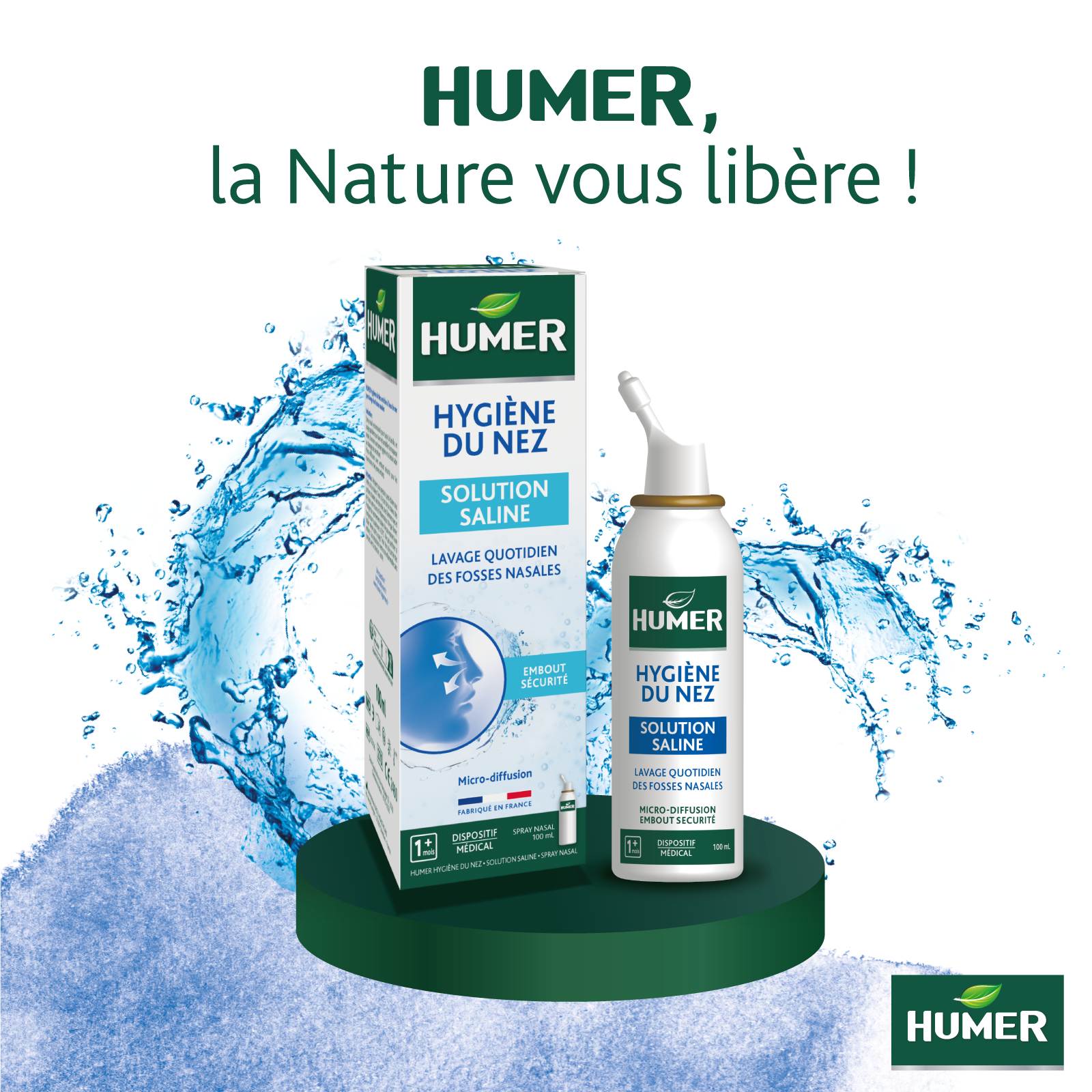 Humer solution saline lavage quotidien des fosses nasales