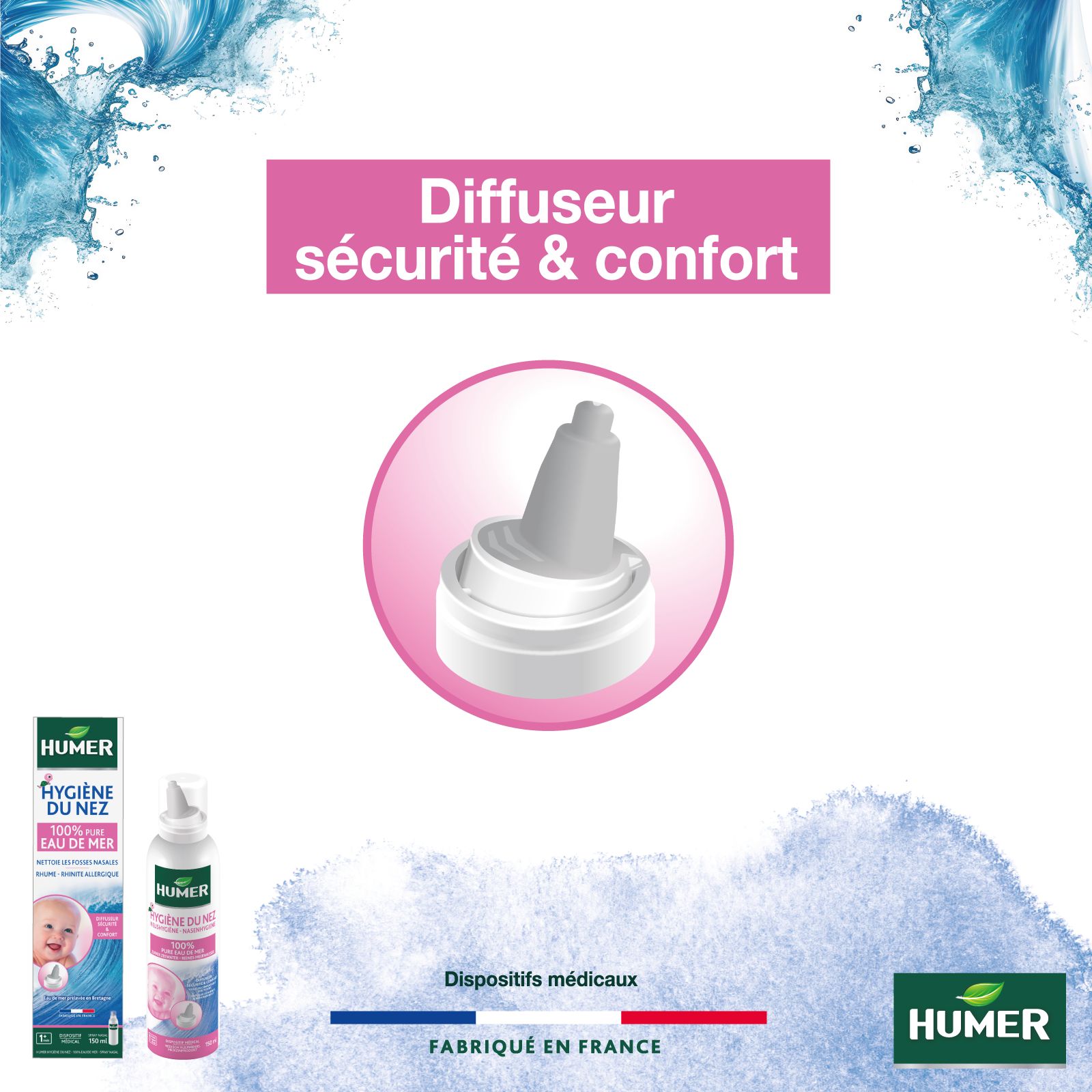 Humer hygiène du nez diffuseur sécurité et confort