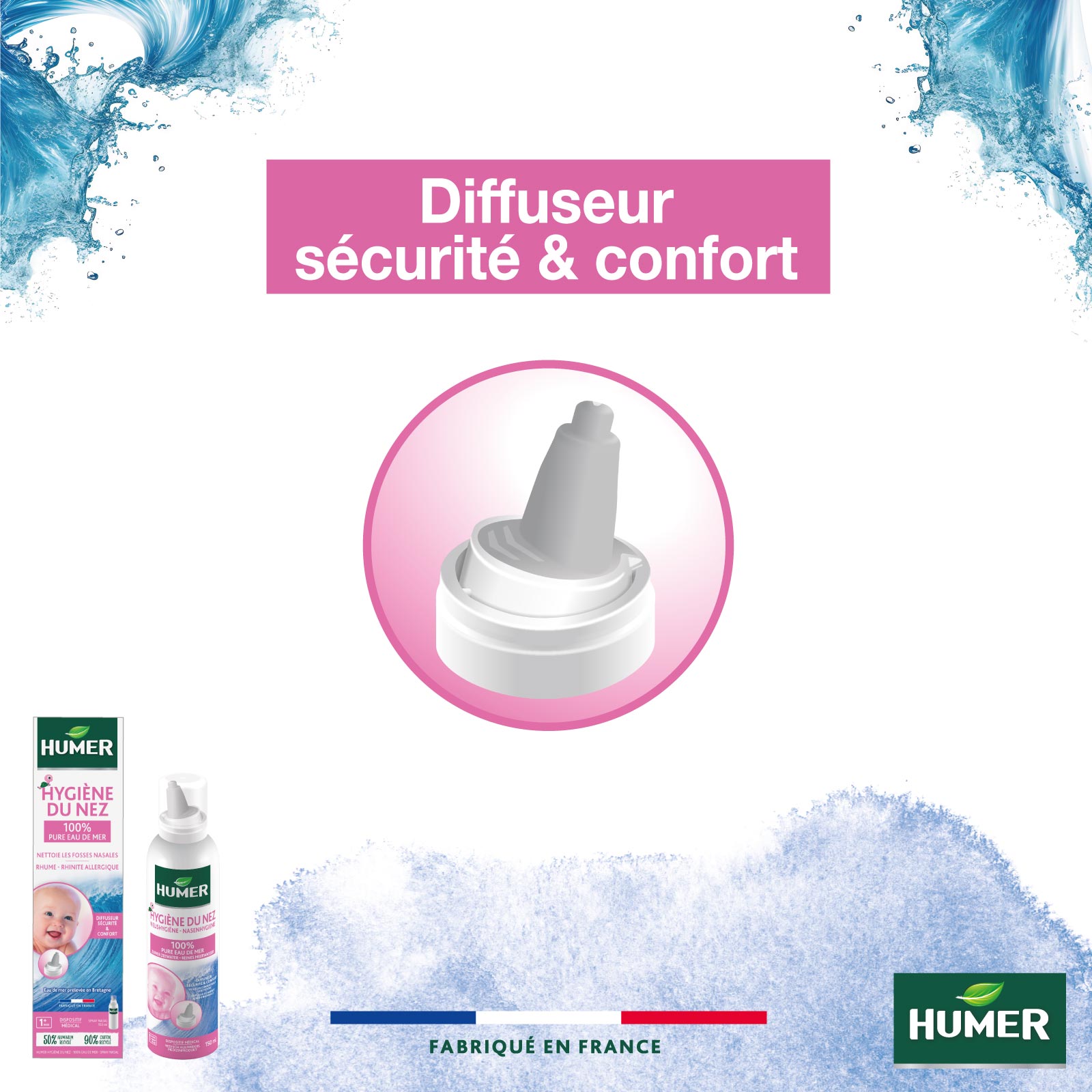 Visuel Humer hygiène du nez nourrisson diffuseur sécurité et confort