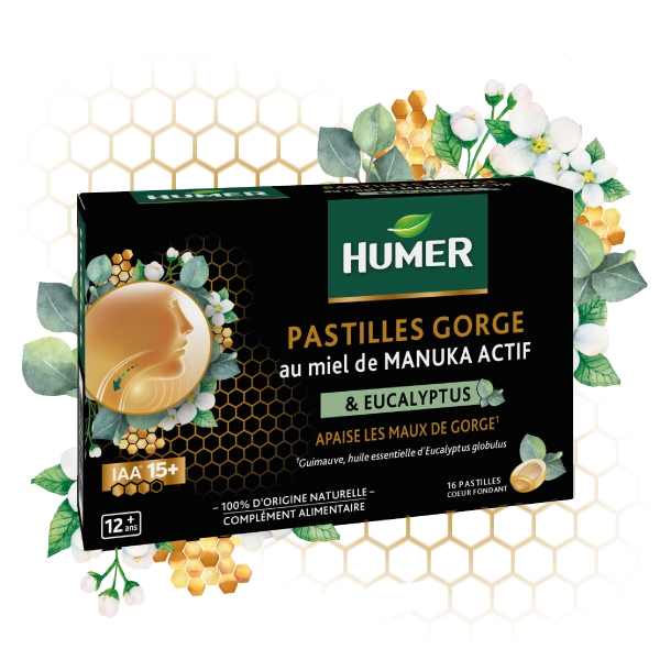 Humer pastilles gorge au miel de manuka actif & eucalyptus