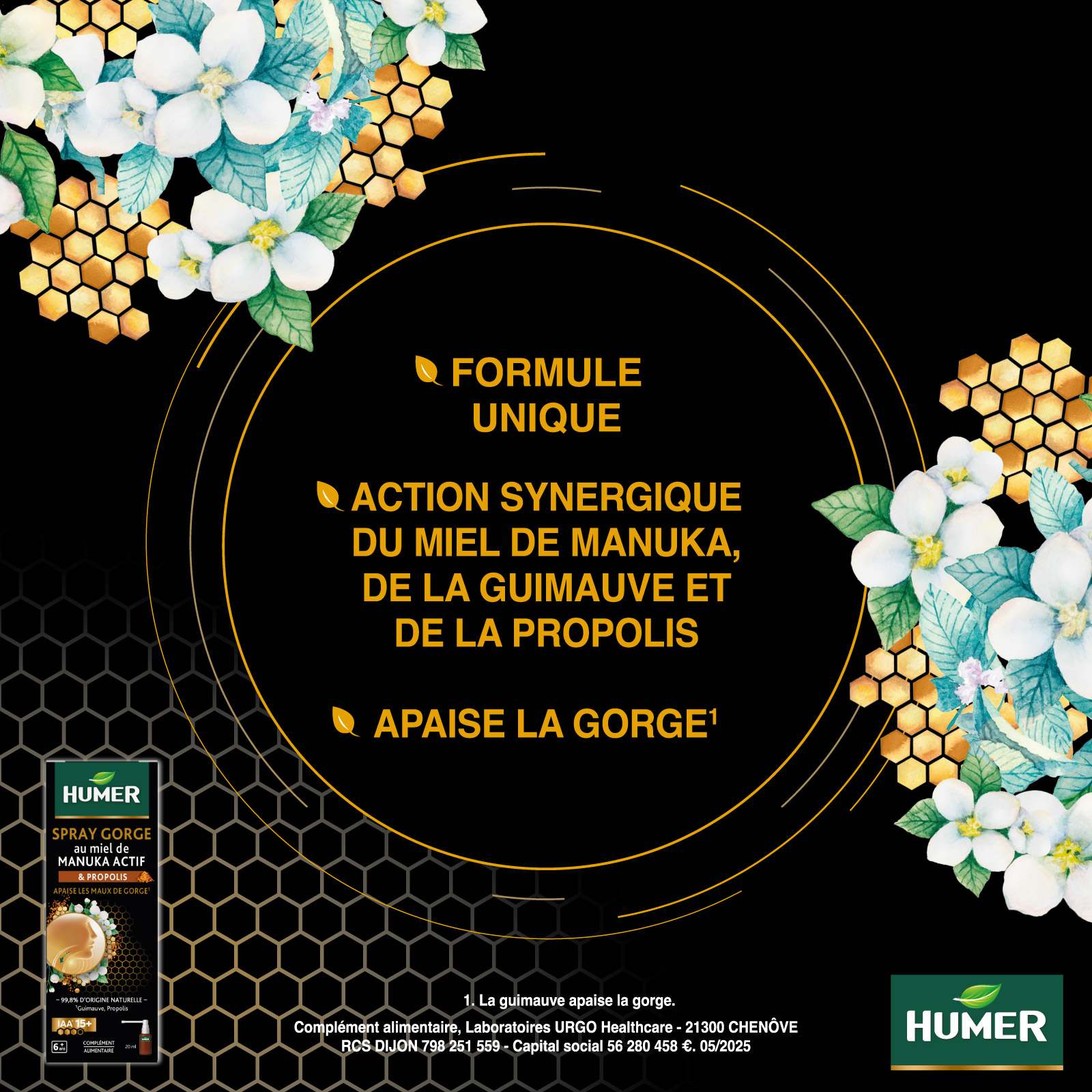 Humer Spray Manuka & Propolis apaise la gorge